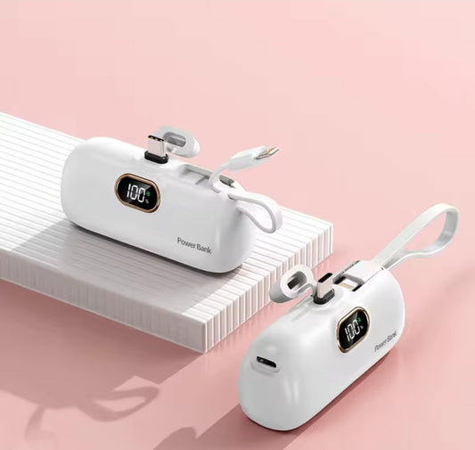 Mini Power Bank 5000mAh, Fast Charging with digital LCD for Android & iPhone