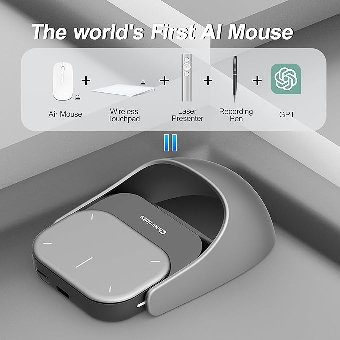 AI Mouse (Smart Gesture-Controlled Wireless Mouse) - Black