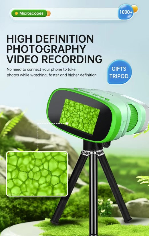 Portable 2-inch IPS Screen 2MP 1000X Zoom Outdoor Educational Plastic XV-70 Nature Exploration Kids Microscope & Telescope Toy