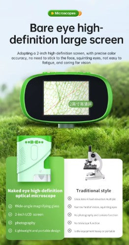 Portable 2-inch IPS Screen 2MP 1000X Zoom Outdoor Educational Plastic XV-70 Nature Exploration Kids Microscope & Telescope Toy